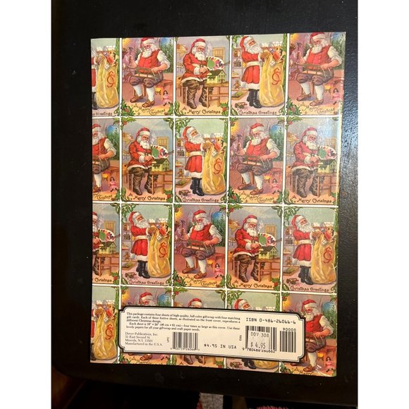 Vtg Belanger Grafton Old-Fashioned Christmas Giftwrap Paper 4 Designs 4 Gift Car - Picture 3 of 4